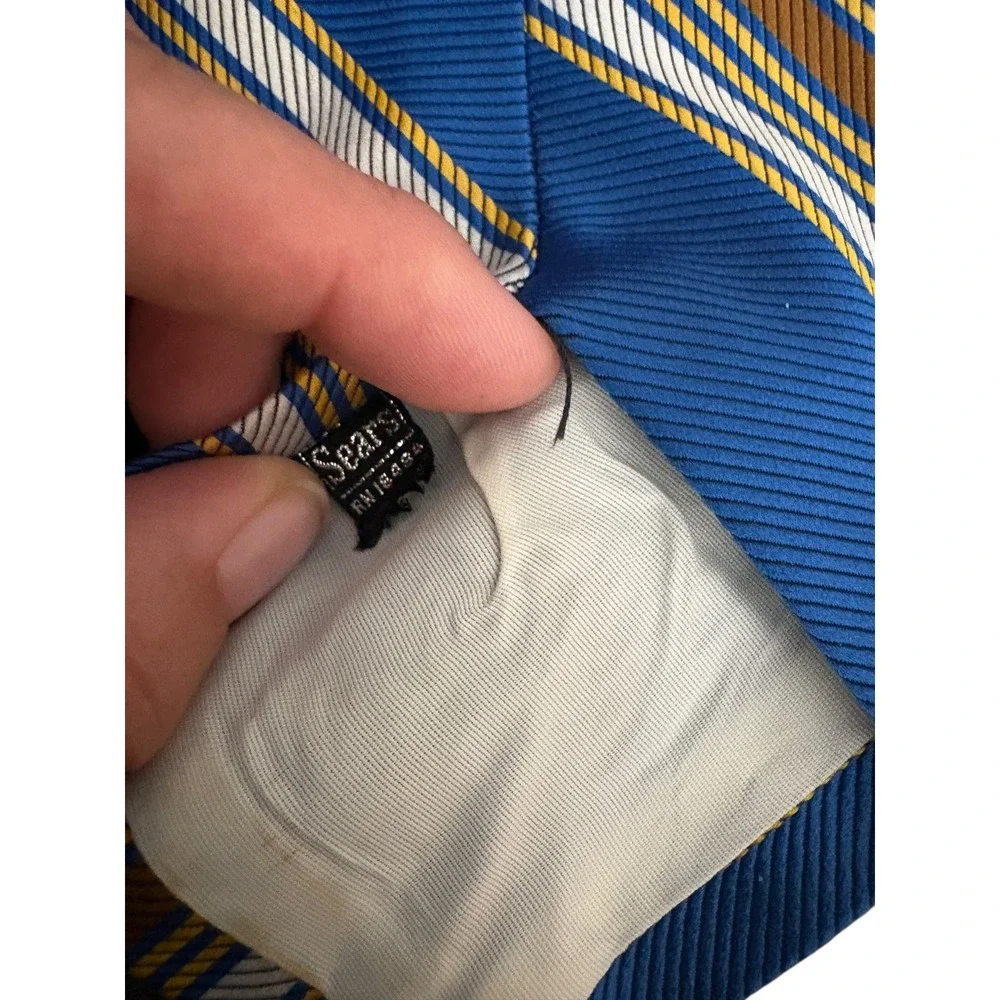 Vintage Sears Blue Striped Tie 54 x 3.5